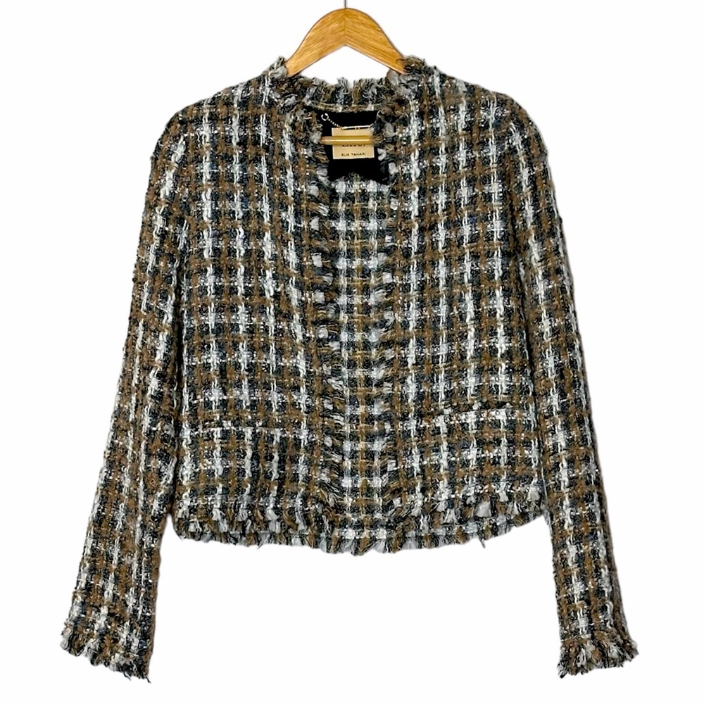 ELIE BY TAHARI WOMENS MULTI COLORED TEO POCKET BLAZER JACKET.  STYLISH NWT